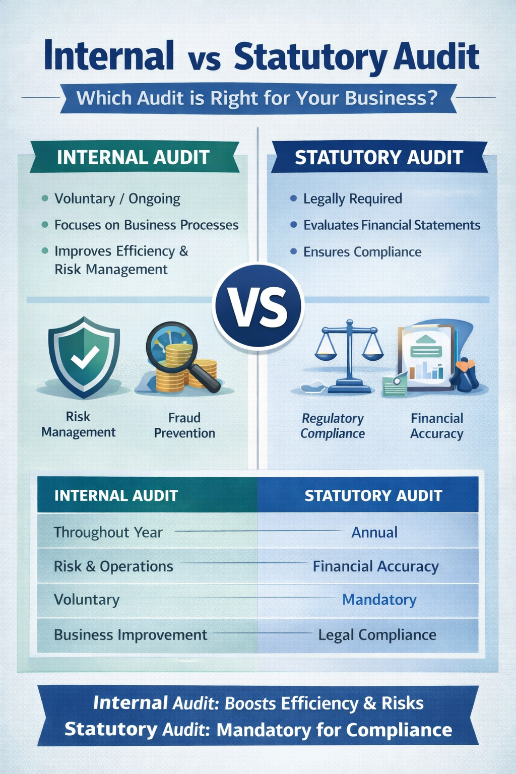 Internal vs Statutory Audit Comparison