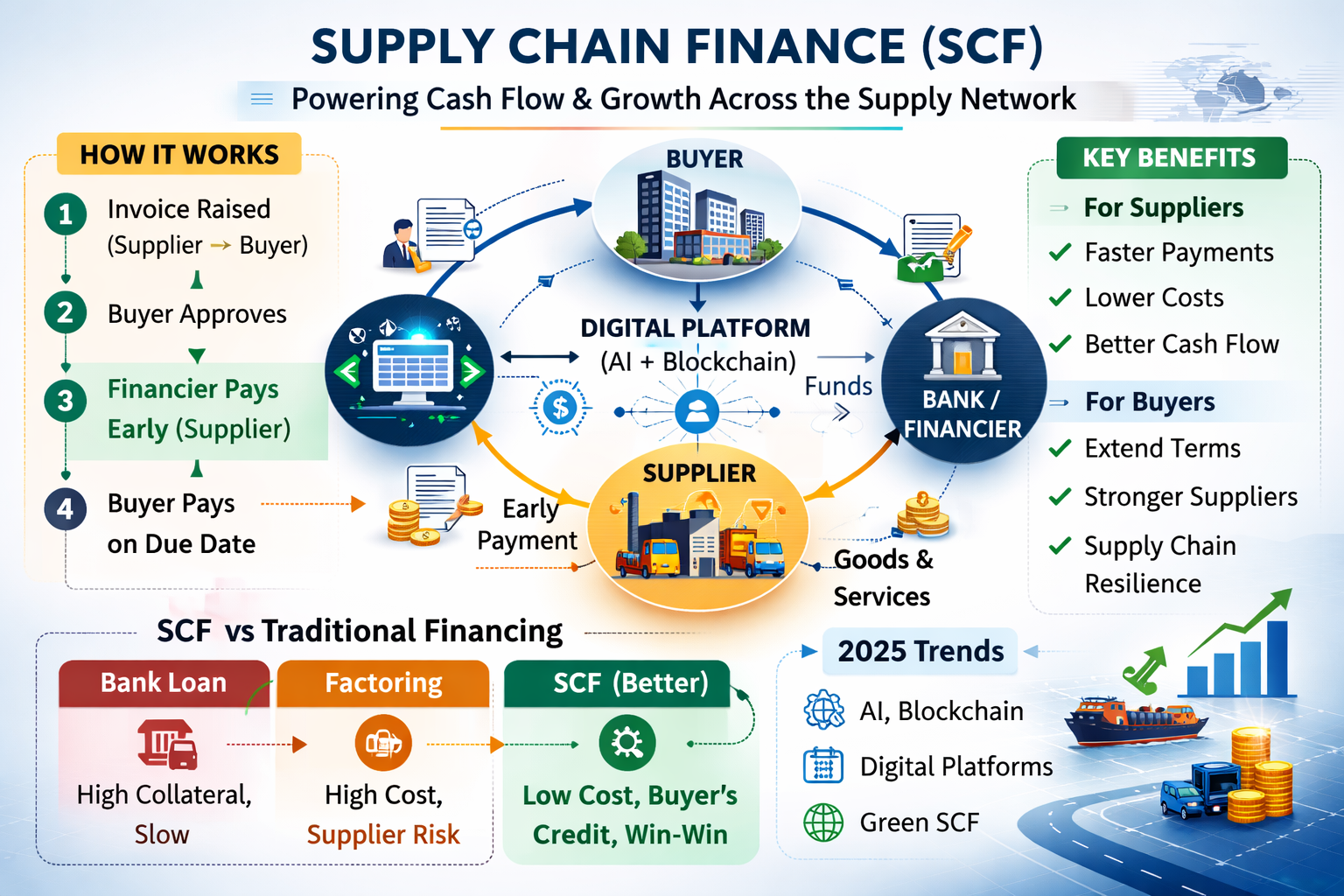 Supply Chain Finance Comparison Infographic