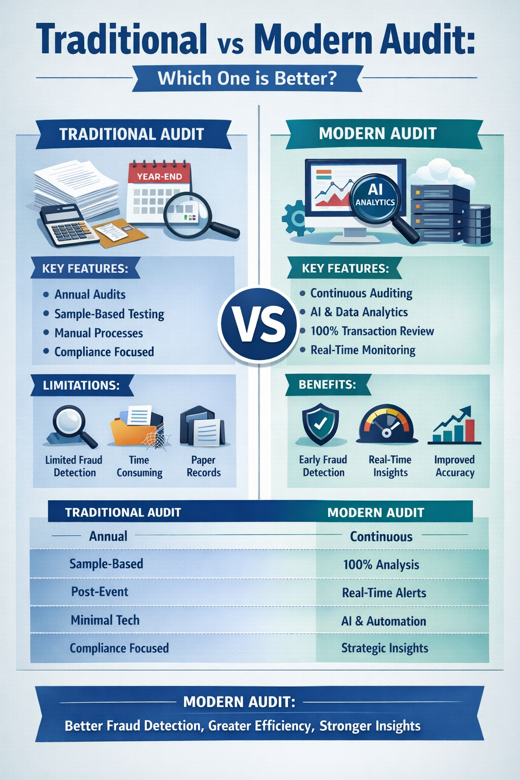 Traditional vs Modern Audit Comparison